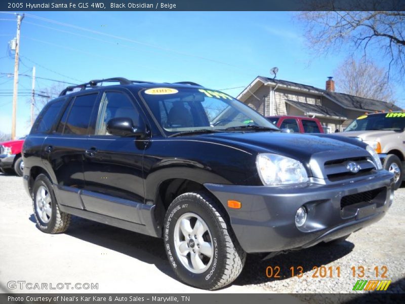 Black Obsidian / Beige 2005 Hyundai Santa Fe GLS 4WD