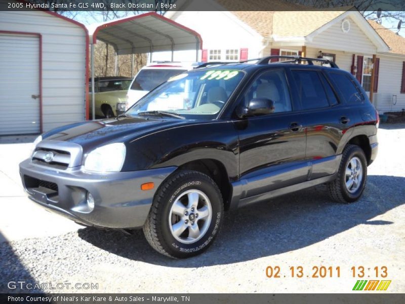 Black Obsidian / Beige 2005 Hyundai Santa Fe GLS 4WD