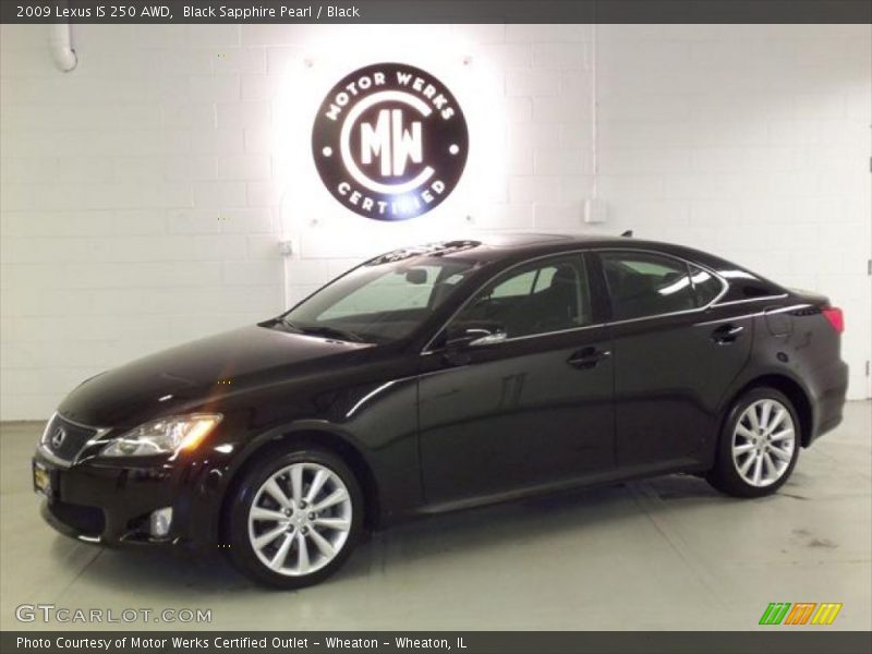Black Sapphire Pearl / Black 2009 Lexus IS 250 AWD