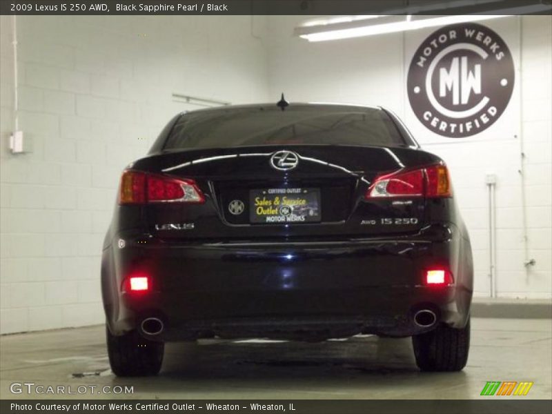 Black Sapphire Pearl / Black 2009 Lexus IS 250 AWD