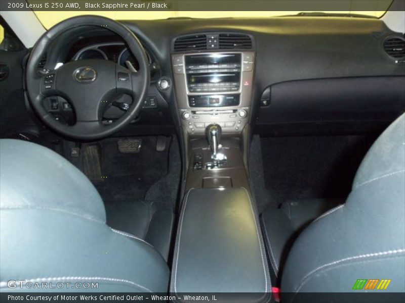 Black Sapphire Pearl / Black 2009 Lexus IS 250 AWD