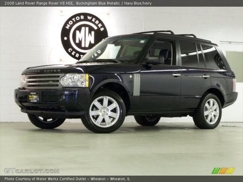 Buckingham Blue Metallic / Navy Blue/Ivory 2008 Land Rover Range Rover V8 HSE
