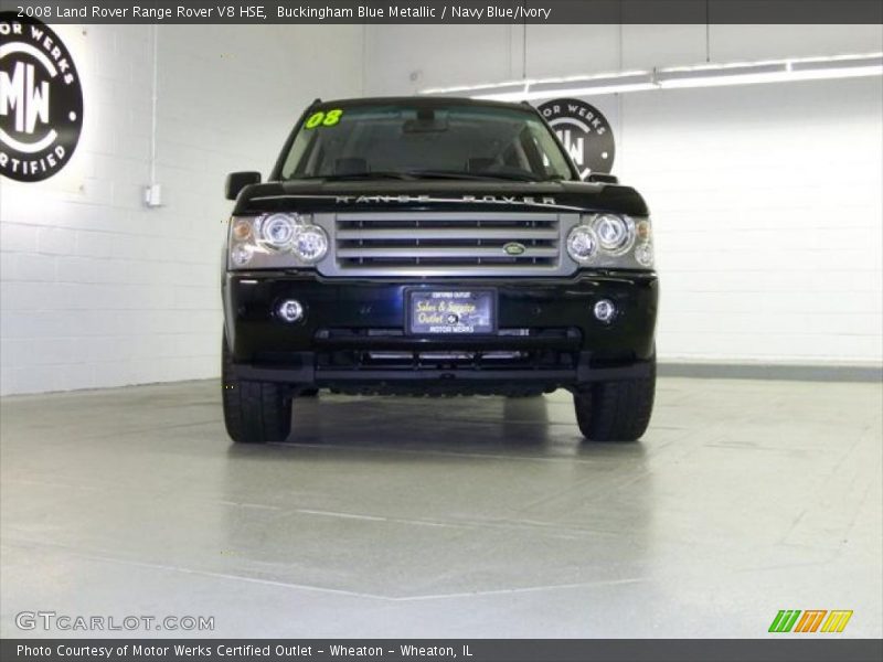 Buckingham Blue Metallic / Navy Blue/Ivory 2008 Land Rover Range Rover V8 HSE