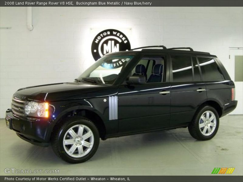 Buckingham Blue Metallic / Navy Blue/Ivory 2008 Land Rover Range Rover V8 HSE