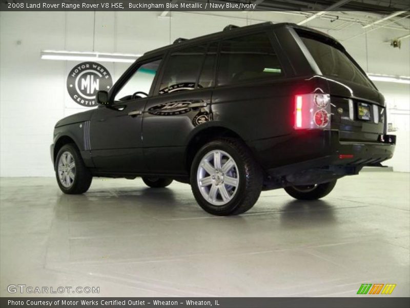 Buckingham Blue Metallic / Navy Blue/Ivory 2008 Land Rover Range Rover V8 HSE