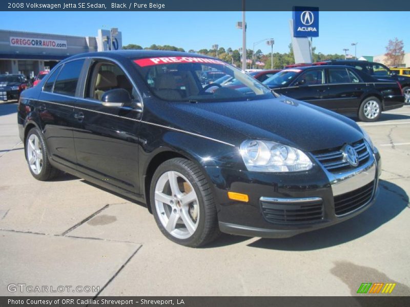Black / Pure Beige 2008 Volkswagen Jetta SE Sedan