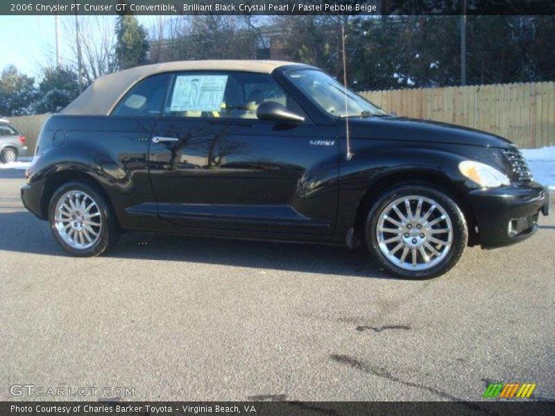 Brilliant Black Crystal Pearl / Pastel Pebble Beige 2006 Chrysler PT Cruiser GT Convertible