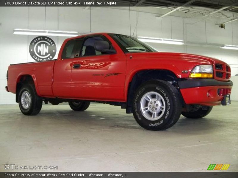 Flame Red / Agate 2000 Dodge Dakota SLT Extended Cab 4x4