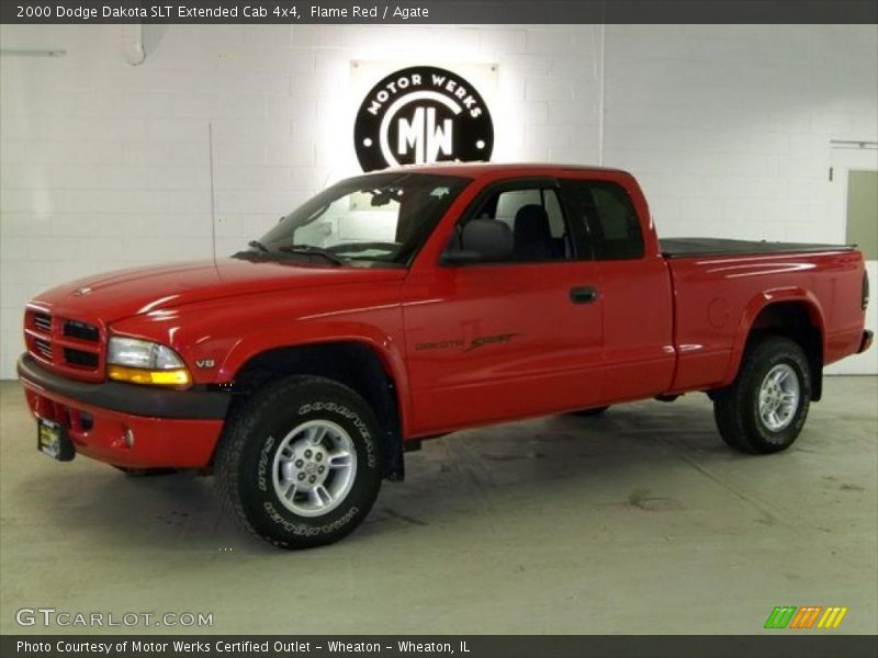 Flame Red / Agate 2000 Dodge Dakota SLT Extended Cab 4x4
