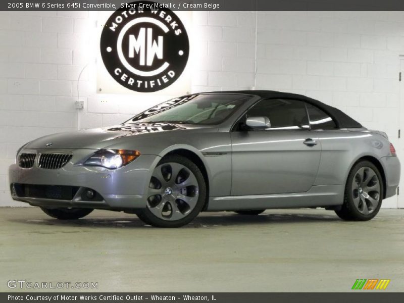 Silver Grey Metallic / Cream Beige 2005 BMW 6 Series 645i Convertible