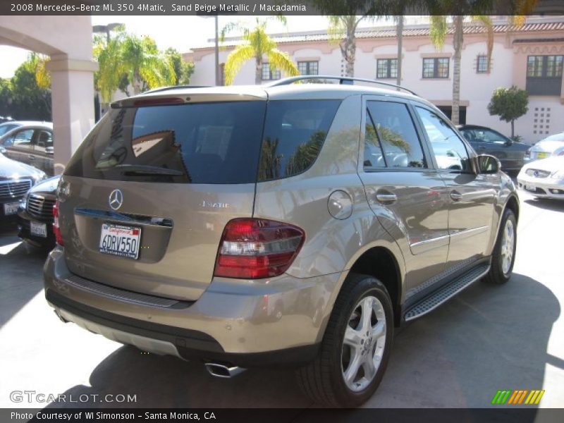 Sand Beige Metallic / Macadamia 2008 Mercedes-Benz ML 350 4Matic