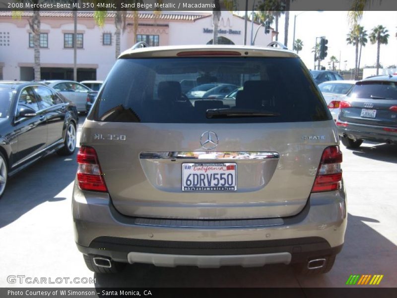 Sand Beige Metallic / Macadamia 2008 Mercedes-Benz ML 350 4Matic