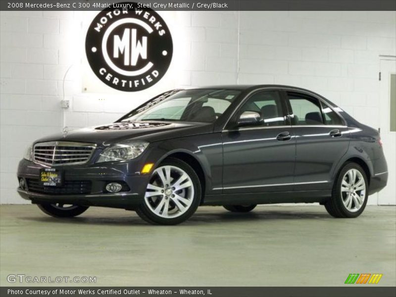 Steel Grey Metallic / Grey/Black 2008 Mercedes-Benz C 300 4Matic Luxury