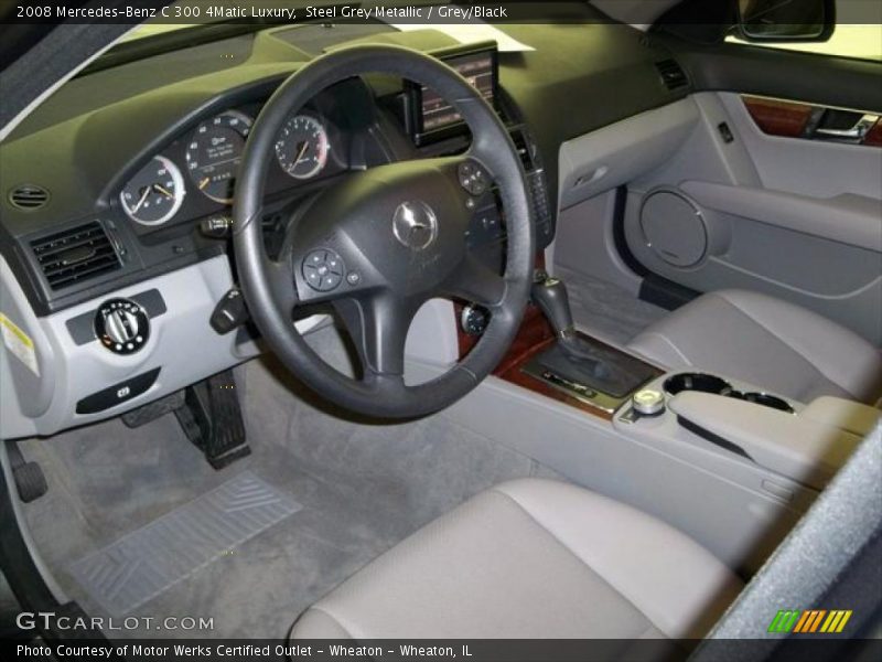 Steel Grey Metallic / Grey/Black 2008 Mercedes-Benz C 300 4Matic Luxury