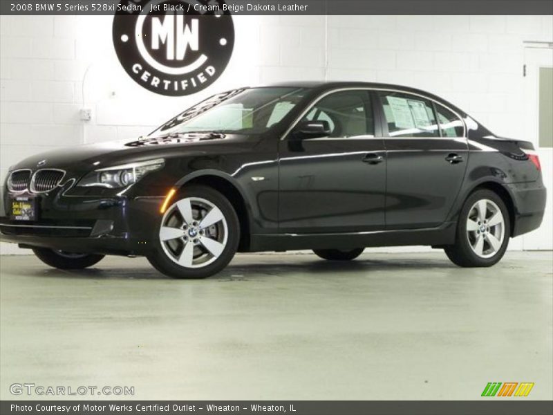 Jet Black / Cream Beige Dakota Leather 2008 BMW 5 Series 528xi Sedan