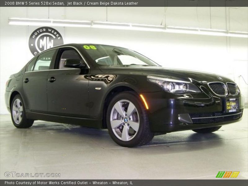 Jet Black / Cream Beige Dakota Leather 2008 BMW 5 Series 528xi Sedan