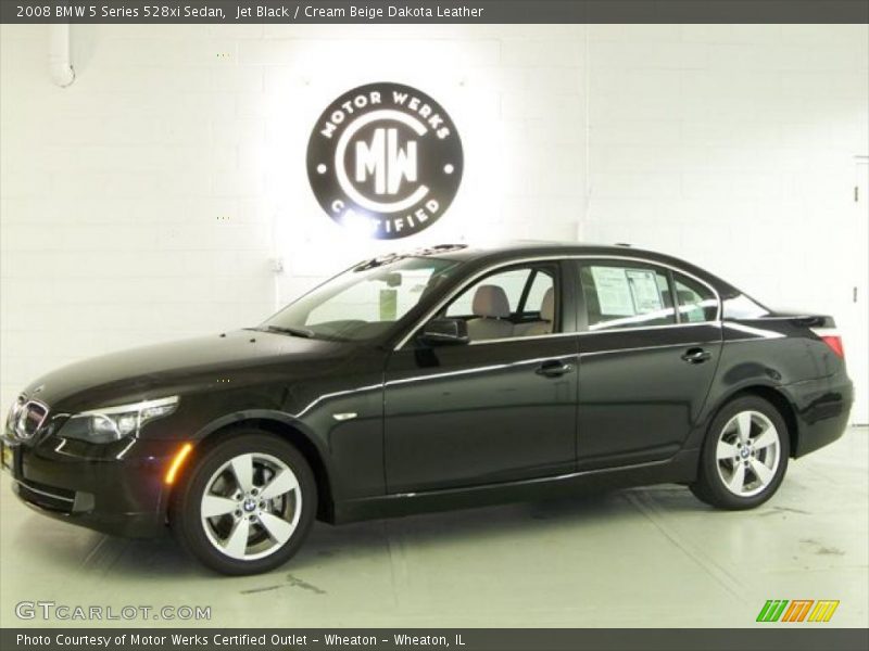 Jet Black / Cream Beige Dakota Leather 2008 BMW 5 Series 528xi Sedan