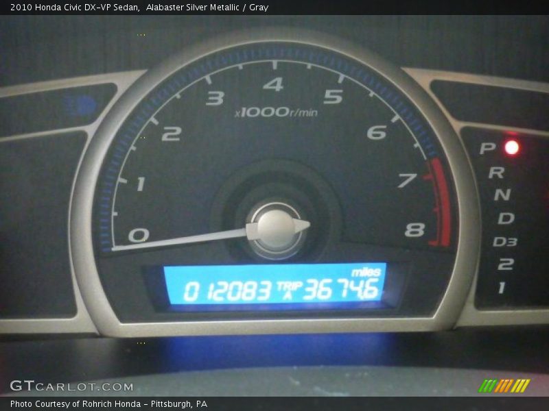Alabaster Silver Metallic / Gray 2010 Honda Civic DX-VP Sedan