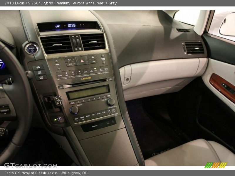 Aurora White Pearl / Gray 2010 Lexus HS 250h Hybrid Premium