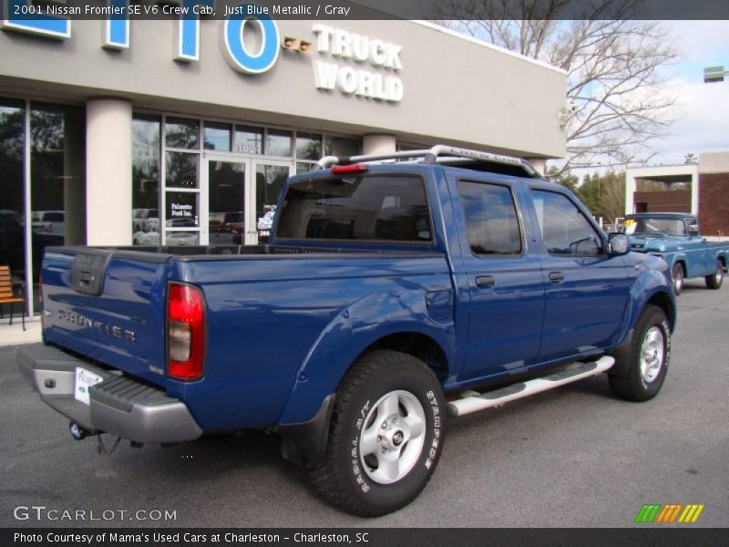 Just Blue Metallic / Gray 2001 Nissan Frontier SE V6 Crew Cab