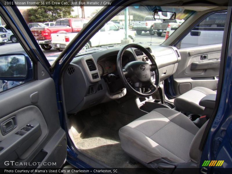Just Blue Metallic / Gray 2001 Nissan Frontier SE V6 Crew Cab