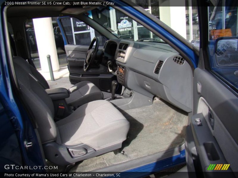 Just Blue Metallic / Gray 2001 Nissan Frontier SE V6 Crew Cab