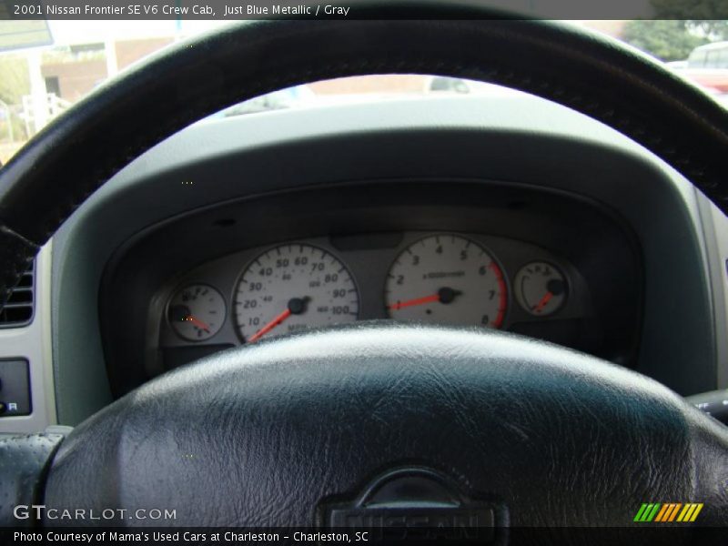 Just Blue Metallic / Gray 2001 Nissan Frontier SE V6 Crew Cab