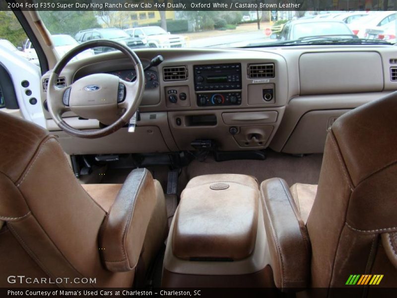 Oxford White / Castano Brown Leather 2004 Ford F350 Super Duty King Ranch Crew Cab 4x4 Dually