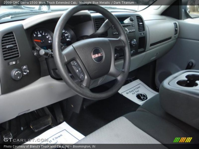 Dark Titanium Interior - 2009 Sierra 1500 Work Truck Extended Cab 