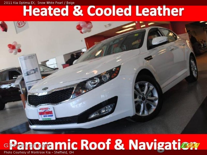 Snow White Pearl / Beige 2011 Kia Optima EX