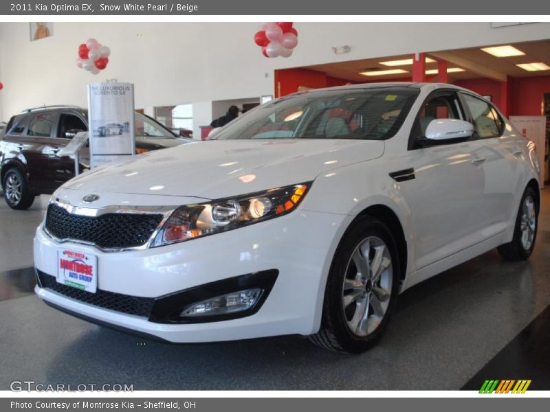 Snow White Pearl / Beige 2011 Kia Optima EX