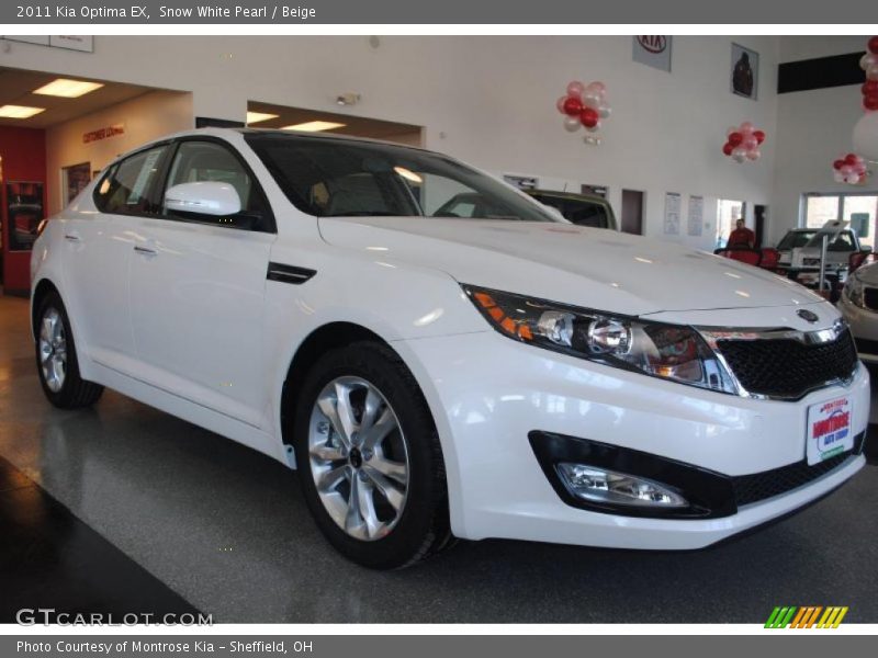 Snow White Pearl / Beige 2011 Kia Optima EX