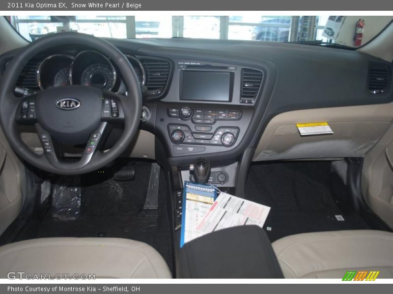 Snow White Pearl / Beige 2011 Kia Optima EX