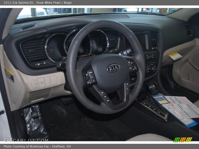 Snow White Pearl / Beige 2011 Kia Optima EX