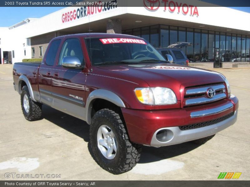 Salsa Red Pearl / Gray 2003 Toyota Tundra SR5 Access Cab