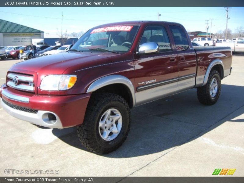 Salsa Red Pearl / Gray 2003 Toyota Tundra SR5 Access Cab
