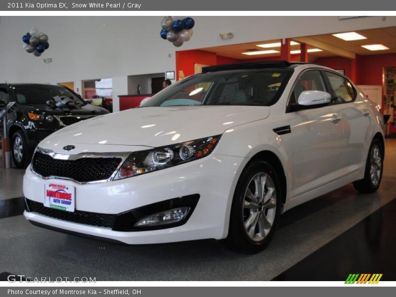 Snow White Pearl / Gray 2011 Kia Optima EX