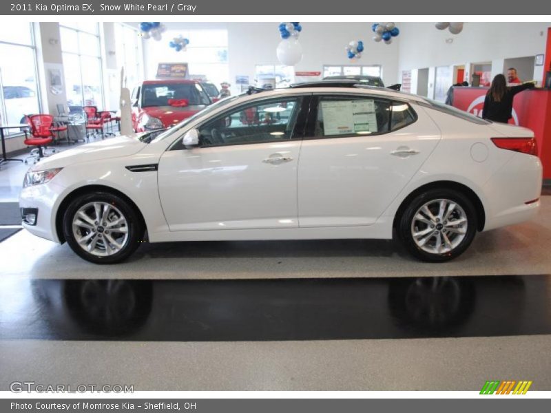 Snow White Pearl / Gray 2011 Kia Optima EX