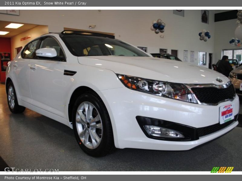 Snow White Pearl / Gray 2011 Kia Optima EX