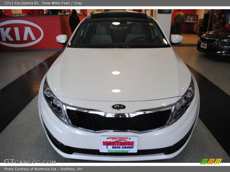 Snow White Pearl / Gray 2011 Kia Optima EX