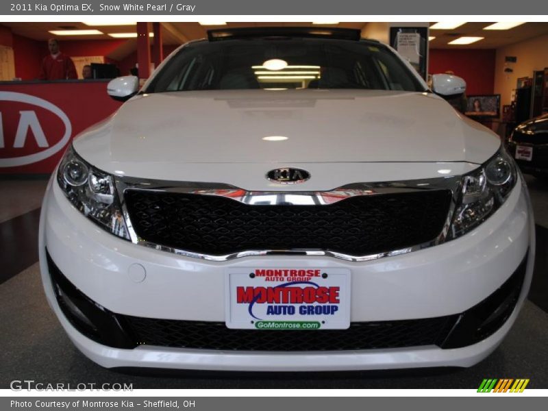 Snow White Pearl / Gray 2011 Kia Optima EX