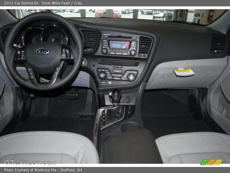 Snow White Pearl / Gray 2011 Kia Optima EX