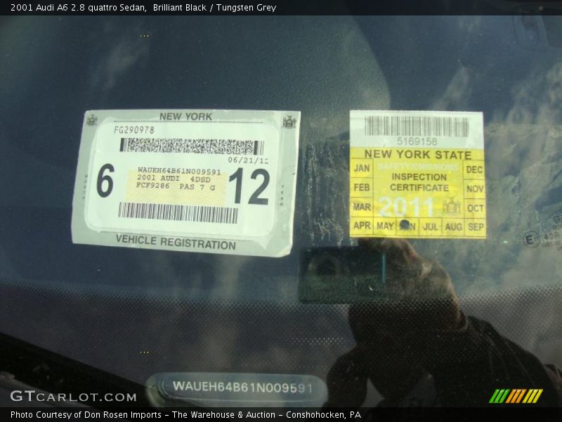 Brilliant Black / Tungsten Grey 2001 Audi A6 2.8 quattro Sedan