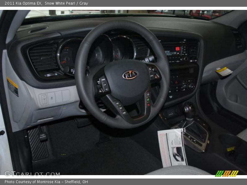 Snow White Pearl / Gray 2011 Kia Optima EX
