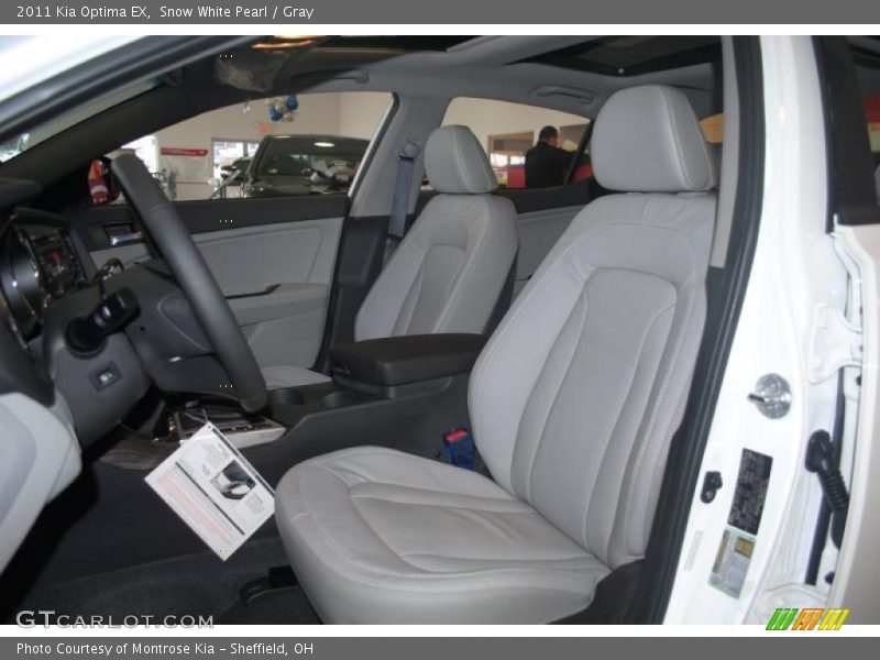 Snow White Pearl / Gray 2011 Kia Optima EX