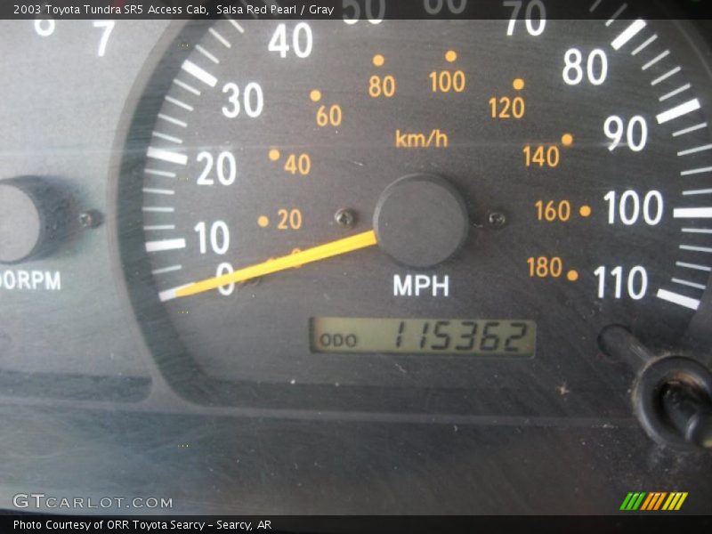 Salsa Red Pearl / Gray 2003 Toyota Tundra SR5 Access Cab