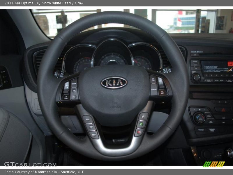 Snow White Pearl / Gray 2011 Kia Optima EX
