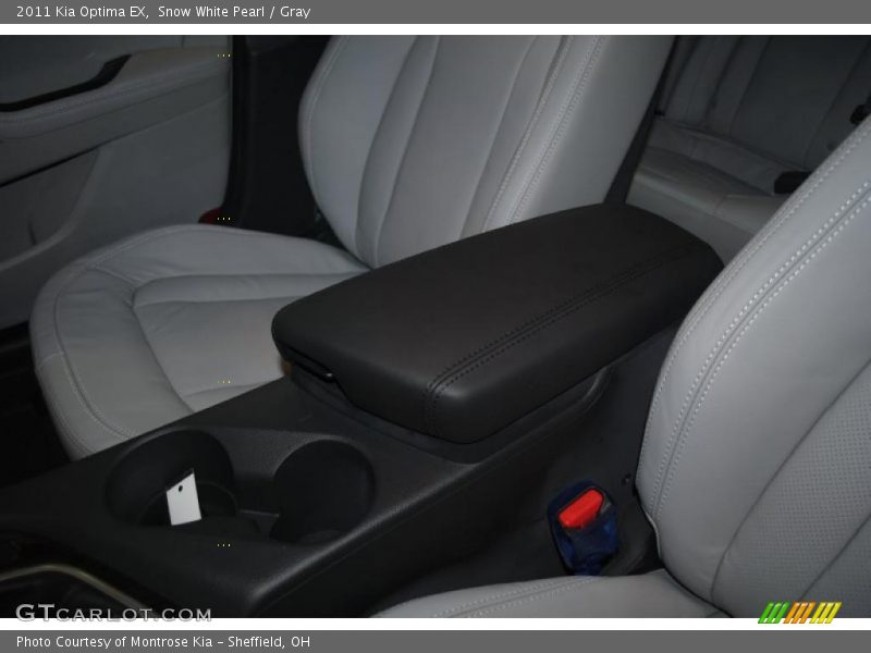 Snow White Pearl / Gray 2011 Kia Optima EX