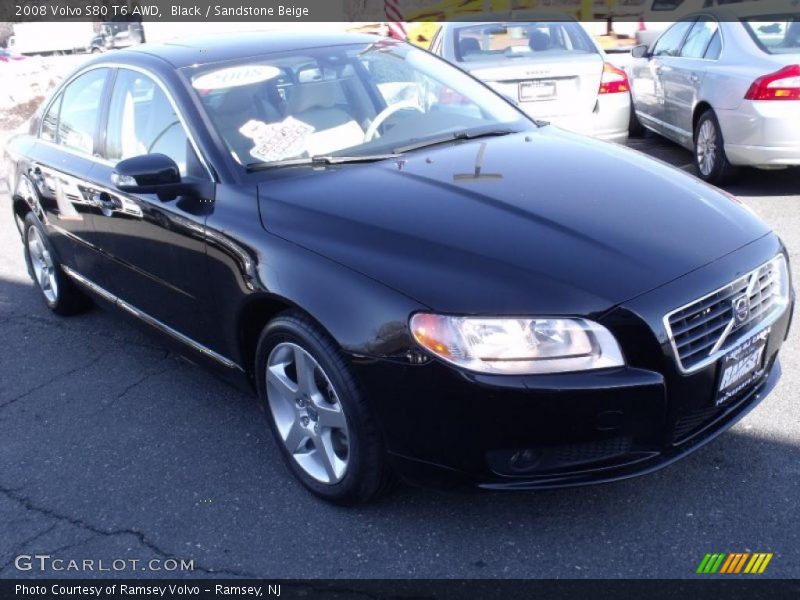 Black / Sandstone Beige 2008 Volvo S80 T6 AWD