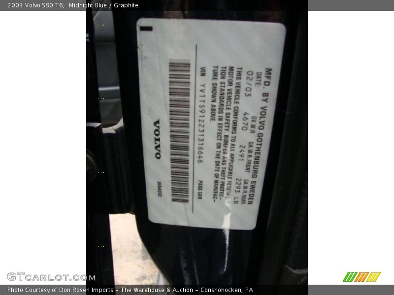 Info Tag of 2003 S80 T6